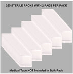 Vakly Sterile Split Gauze 4" x 4" 6-Ply (Pack of 250) – Absorbent Non-Woven Drain Sponges with Precut Slit for IV & Tracheostomy Care