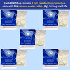 DISIN-CLO2 Multi-Purpose Instant Chlorine Dioxide Tablets – Fast-Acting Cleaning & Deodorizing Tablets for Home, Kitchen & Travel – Freshness Booster for Surfaces, Water Containers & Everyday Use