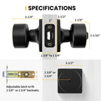 Goldenwarm Matte Black Door Knobs Interior, Privacy Bedroom Door Knob with Lock, Black Interior Door Knobs Bathroom 6 Pack