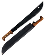 Condor Tool & Knife El Salvador Machete Wood Handle W/Leather Sheath - Heavy Duty Machete - 1075 High Carbon Steel - Walnut Handle - Hand Crafted Leather Sheath - 3mm Full Tang - 18in Blade - 32.5oz