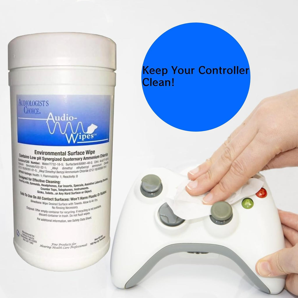 AUDIO - WIPES Cleaning Towelettes - Large Canister (160 Wipes) and Liberty Hearing Aid Battery Keychain