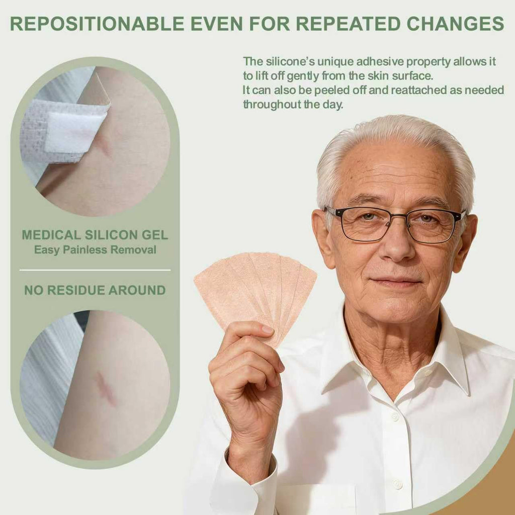 Hysimedy Silicone Bandages for Sensitive Fragile Skin 2"x4" 20 Count Flexible Fabric Latex Free Hypoallergenic Breathable Large Bandages for Wounds Easy Painless Removal for Geriatric and Children