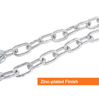 TeukRiGa 5/16"x48" Grade 30 Steel Boat Trailer Safety Chain with Spring Clip Hooks 7000 lbs, 2 Pcs (5/16"x48")