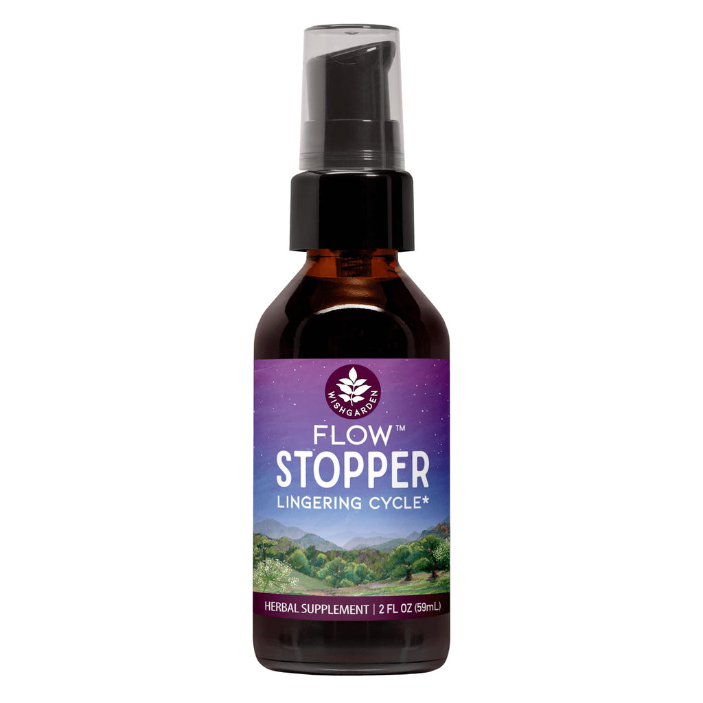 WishGarden Herbs Flow Stopper Lingering Cycle (Wombstringe) - Plant-Based Herbal Formula w/Shepherd's Purse & Witch Hazel, Moderates Breatkthrough Bleeding, Blood Flow & Spotting Between Cycles, 2oz