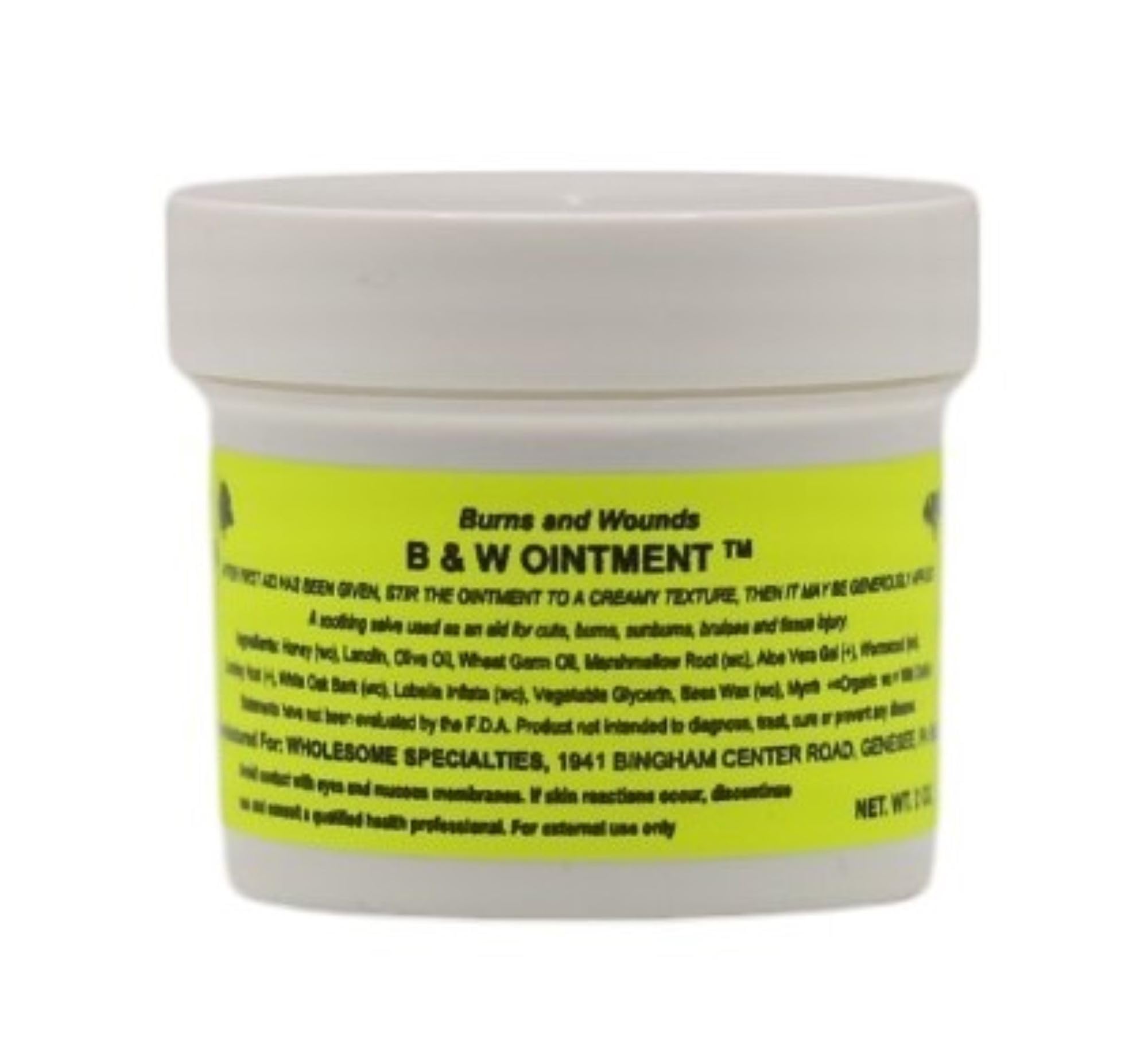 B & W Ointment (Burn& Wound) Natural Burn Salve Amish Made Burn Salve Burn Relief - 2oz.