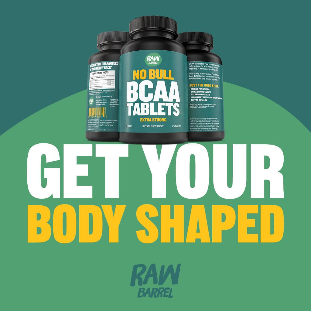 BCAA Tablets 1000 mg - Branched Chain Amino Acids Supplement for Muscle Recovery & Energy - Pre or Post Workout BCAAs for Men & Women - 120 Pills - Natural, Pure, GMO Free
