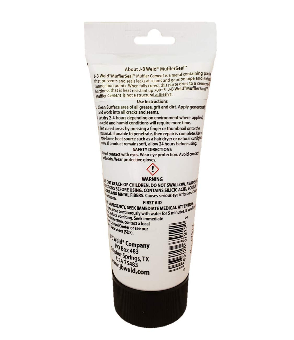 J-B Weld MufflerSeal Muffler Cement Plastic Tube 12 oz., Model Number: 37912