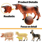 Kimicare 3 Pack Farm Toy Tractor with 40pcs Plastic Farm Animals Figurines and Fence Farm Playset, Farm Figures Farmer Vehicle Toy Truck with Trailer Birthday Gifts Christmas Stocking Stuffers