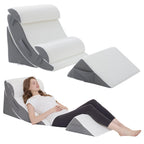 Ziixmile Wedge Pillow Set for After Surgery – 5PCS Orthopedic Bed Wedge Pillow Set for Sleeping, Body, Back and Leg Pain Relief Comfortable & Adjustable Support Pillows-Anti Snoring (Grey)