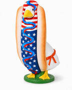 4th of July Porch Goose Outfit for 23" H 250th Anniversary Hot Dog Patriotic Goose Clothes American Flag Fits Independence Day Large Cement Statue Outdoor Patio Garden Yard Lawn Costume Decor