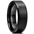 King Will Stainless Steel Wedding Ring 8mm Black I Love You Matte Size 10