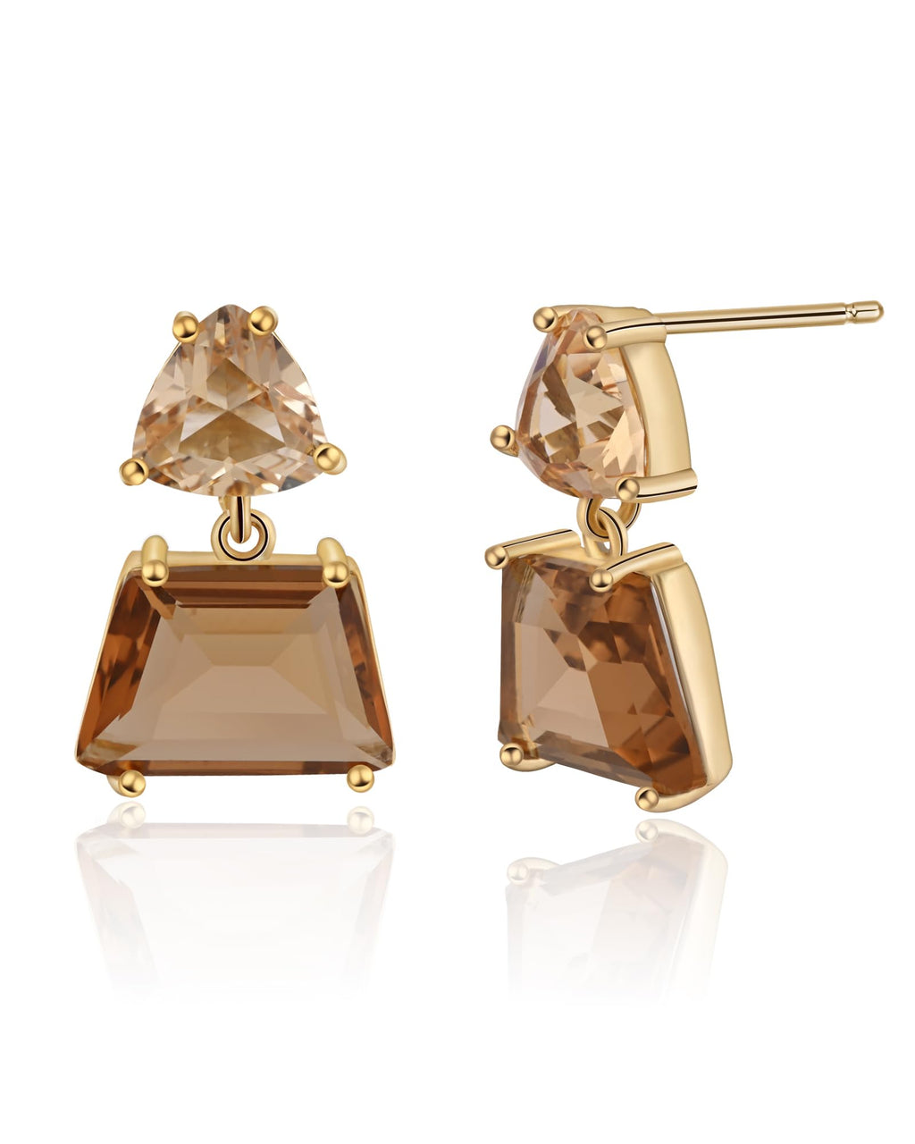 Elaximn Large Hypoallergenic Brown Crystal Dangle Earrings for Women