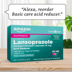 Amazon Basic Care Lansoprazole Delayed Release Capsules, 15 mg, Proton Pump Inhibitor, Treats Frequent Heartburn, 24 Hour Heartburn Medicine, 42 Count (Pack of 2)