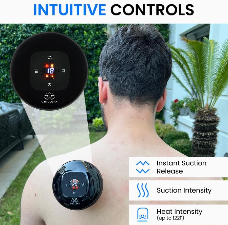 Smart Cupping Therapy Massager 4-in-1 Set | Red Light Therapy for Targeted Muscle, Aches, Knots | Celulite Massager Kit with 12 Levels Temperature & 20 Level Suction | Circulation (Pack of 1)
