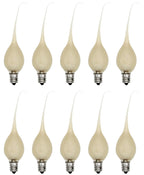 Creative Hobbies® Country Style Incandescent Silicone Dipped Candle Light Bulbs (Pkg of 10 Bulbs) ~ 5 Watt Pearlized Silicone, Gold Glow