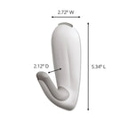Command Large White Bath Hooks, 1 Hook, 2 Strips