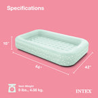 Intex Kids Travel Air Mattress Inflatable Bed with Raised Sides and Hand Pump - Portable Blow-Up Toddler Traveler Bed for Children's Naps or Sleep