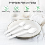 Dealusy 360 Count White Plastic Spoons Disposable, BPA-Free, Heat Resistant, Solid and Durable Disposable Spoons Heavy Duty Bulk, Premium Spoons plastic disposable for Party Supply