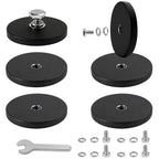 DIYMAG 1/4 inch Rubber Coated Anti-Scratch Mounting Magnet for Camera, Adhesive Power 30LBS 6Pcks Magnets Based with Strong Magnetic License Plate Hold The Base for Light Bar and Mirror