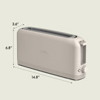 bella Fits-Anywhere™ 2-Slice Slim Toaster, Long Slot & Extra Wide, Oatmilk