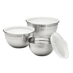 Cuisinart 3-Piece Stainless Steel Mixing Bowl Set with Lids, CTG-00-SMB