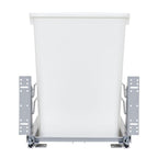 Rev-A-Shelf Double 35 Qt Pullout Trash Cans with Soft-Close for Under Kitchen Cabinets, Min Opening Width of 14.5", White, 53WC-1835SCDM-211