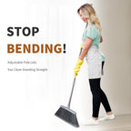 Broom, Outdoor Brooms for Sweeping Indoor, Adjustable 55" Pet Hair Removal Hevy Duty Broom for Floors Home Kitchen Garage Commercial Patio Industrial Snow (Pack of 2)