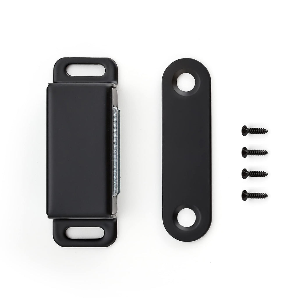 Ravinte 8 Pack Black Magnetic Door Catch, Matte Black Cabinet Magnets, Strong Magnetic Catch Latch for Kitchen Cabinets, Drawers & Cupboards, Stainless Steel Closures