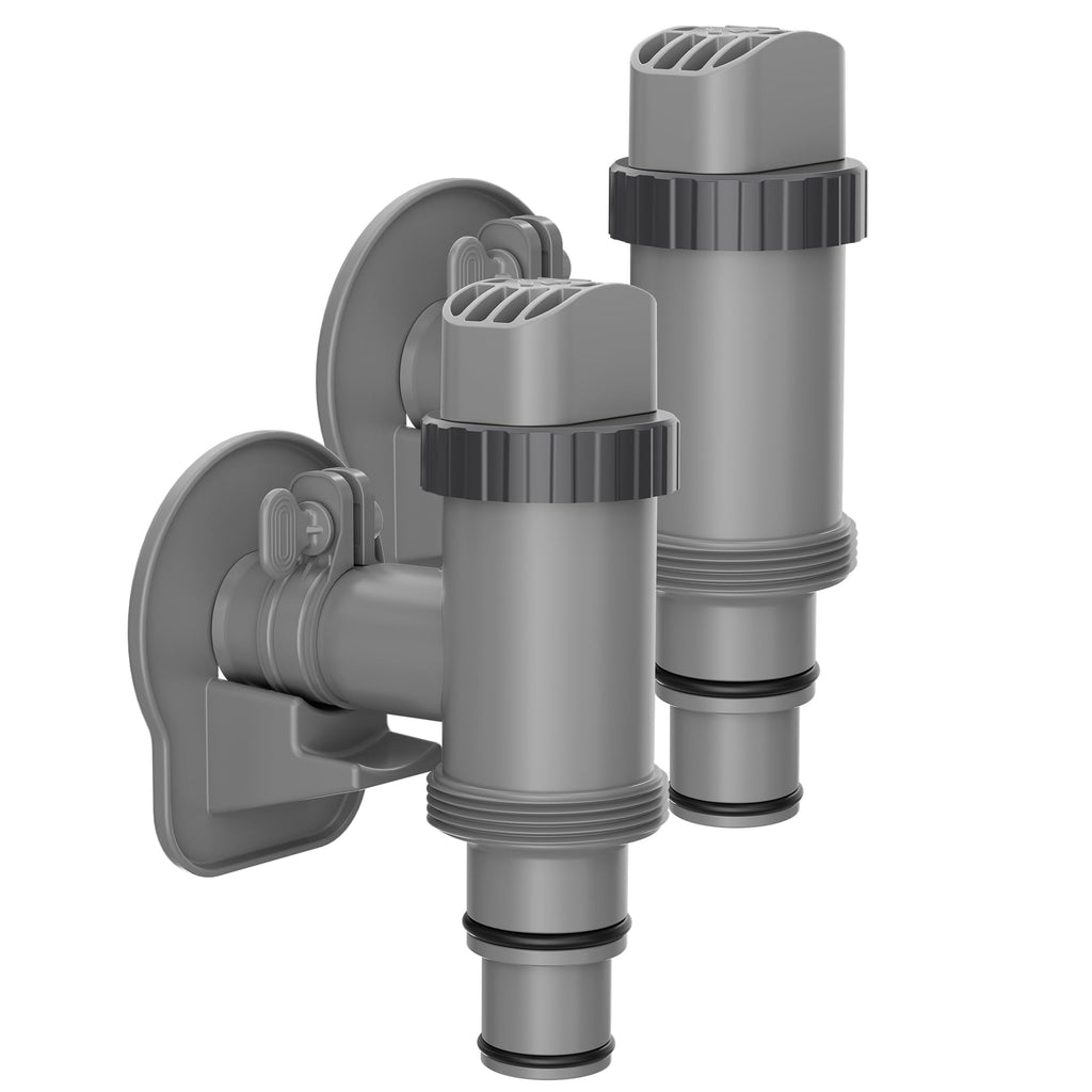 SHAPON Above Ground Swimming Pool Plunger Valve & Swimming Pool Pipe Holder Set- Replacement Pool Accessories Compatible with Intex Pools (2 Each)