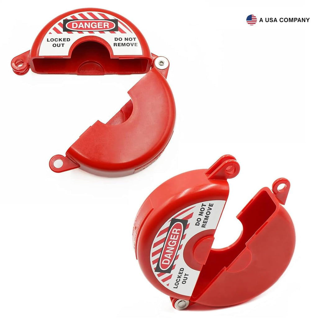 Boviisky Gate Valve Lockout with Safety Padlock, Big Size, 1 Set,2.5" to 5" in Dia Valve Handles,Outdoor Water Hose Bib Lock for Faoucet Locks,Propane Tank