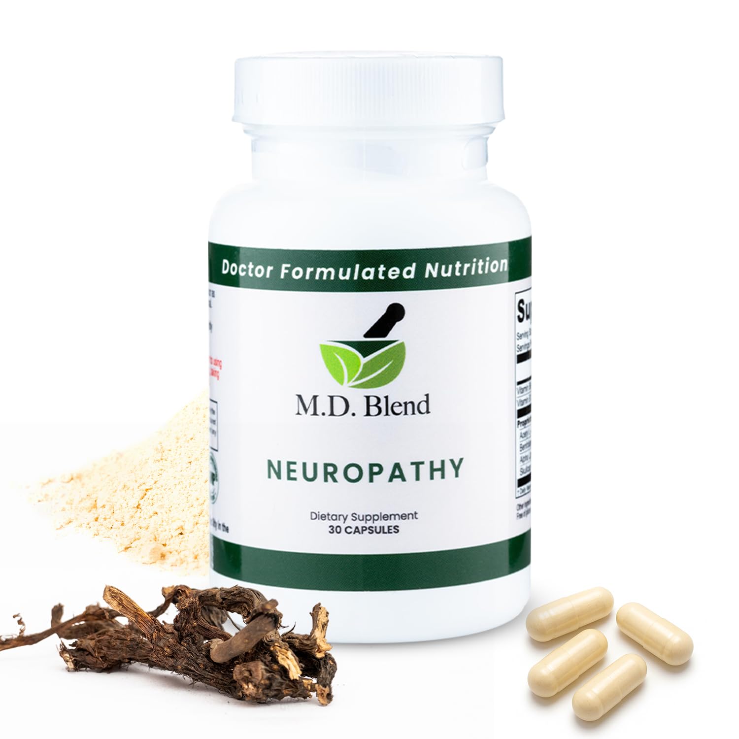 Neuropathy - Natural Blend for Optimal Nerve Pain Relief & Wellness, Alpha Lipoic Acid, L-Carnitine, Vitamins B6 & B12, Skullcap Root, Acetyl L-Carnitine Neuropathy Supplements 30 Capsules (Pack of 1)