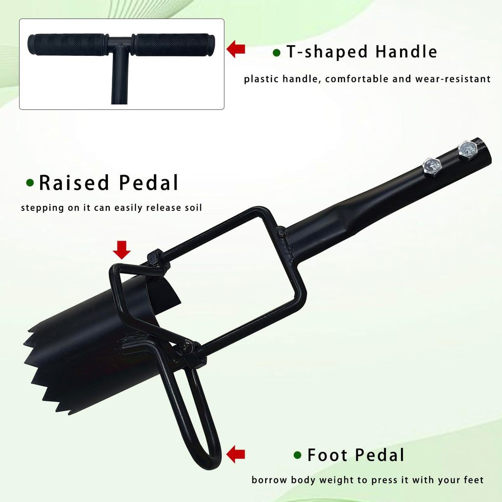 Saxhexx Bulb Planter Tool Long Handle Bulb Planting Tool with Serrated Base Proplugger Garden Hole Digger for Plants Flower Seedling Transplanter Bulb Planters for Iris, Daffodils,Tulip Planter