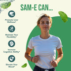 HealthyWayRx SAM-e 400mg Capsules - Easy Absorption SAM e Supplement 400mg from S-Adenosyl-Methionine for Brain Liver and Mood Support - Non-GMO Gluten Free & Made in cGMP Facility (90 Servings)