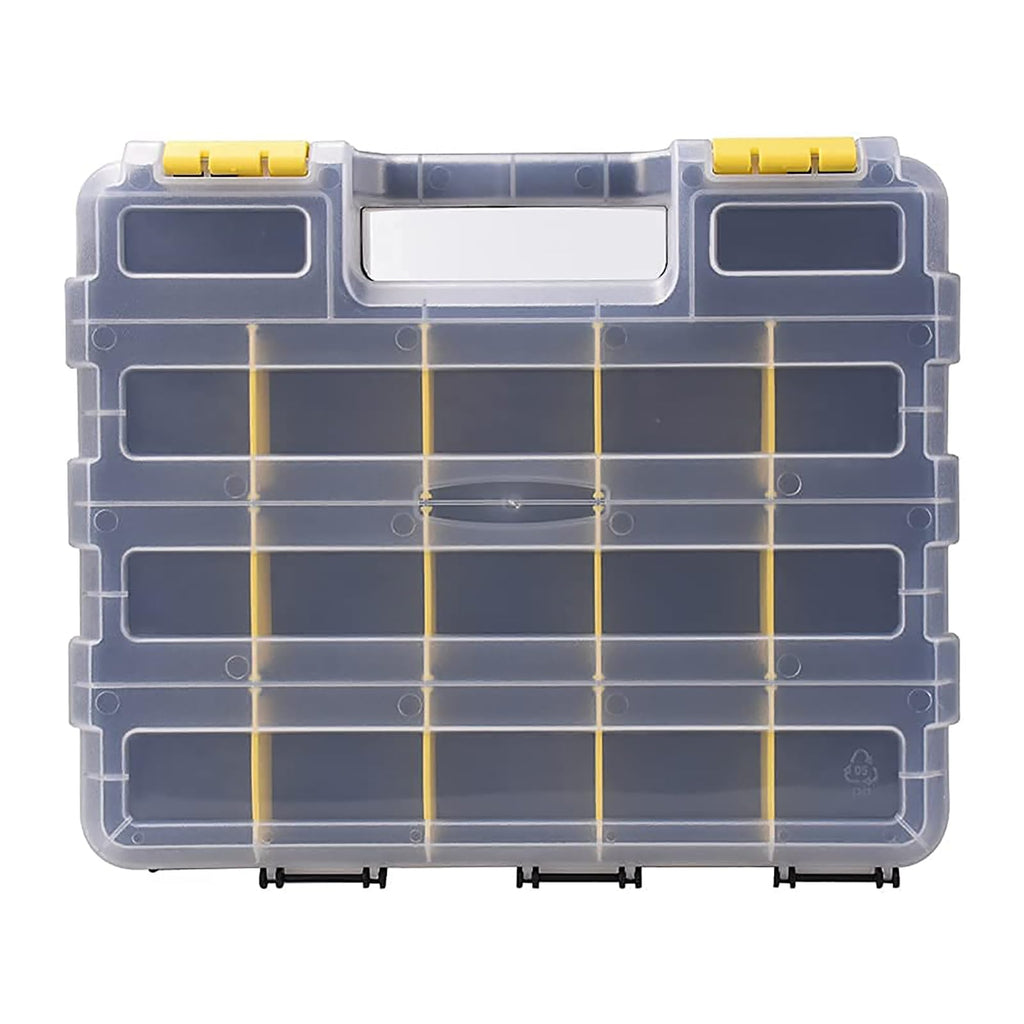 AIDY-PRO Tools Box Organizer Double Side 34 Compartments Hardware Organizers with Removable Plastic Dividers for Screws Nuts Nails