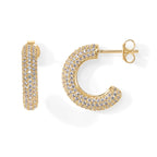 PAVOI CZ Chunky Thick Hoop Earrings for Women, 14K Gold Plated, Yellow Gold