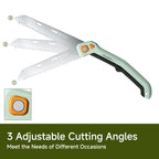 PrunePro® Folding Pruning Saw, 9.5 Inch Super Sharp SK5 Triple-Cut Blade, 3 Adjustable Cutting Angles, Ergonomic Non-Slip Grip, Lightweight, Portable Hand Saw for Tree Trimming, Camping, Gardening