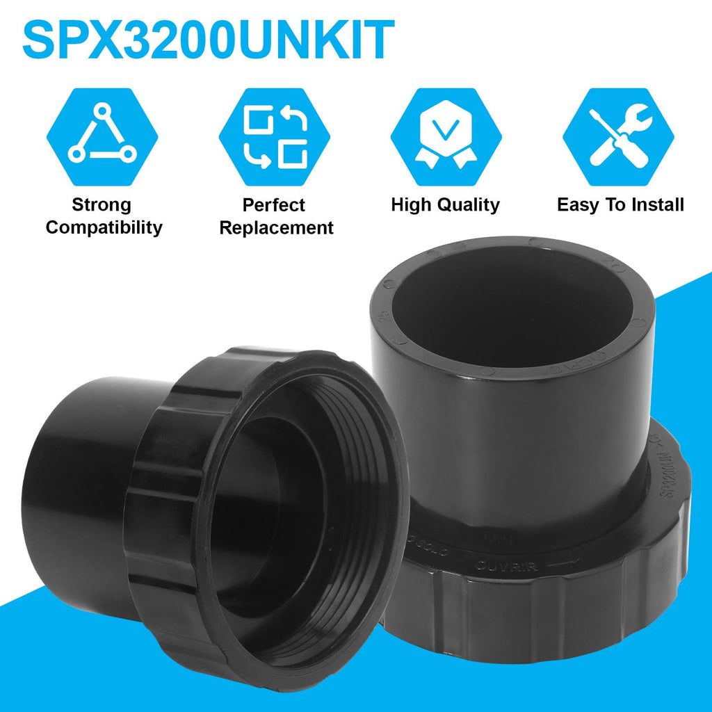 YWOOW SPX3200UNKIT Union Connection Kit for Hayward Tristar,Northstar, EcoStar Pumps, SwimClear Cartridge Filter & Universal H-Series Low Nox Heater (2-Pack)
