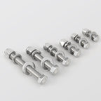 BNUOK (12 Sets) 1/4-20 x 4 Hex Head Screw Bolt,Lock Nuts,Flat & Lock Washers Kits,304 Stainless Steel 18-8,Fully Threaded