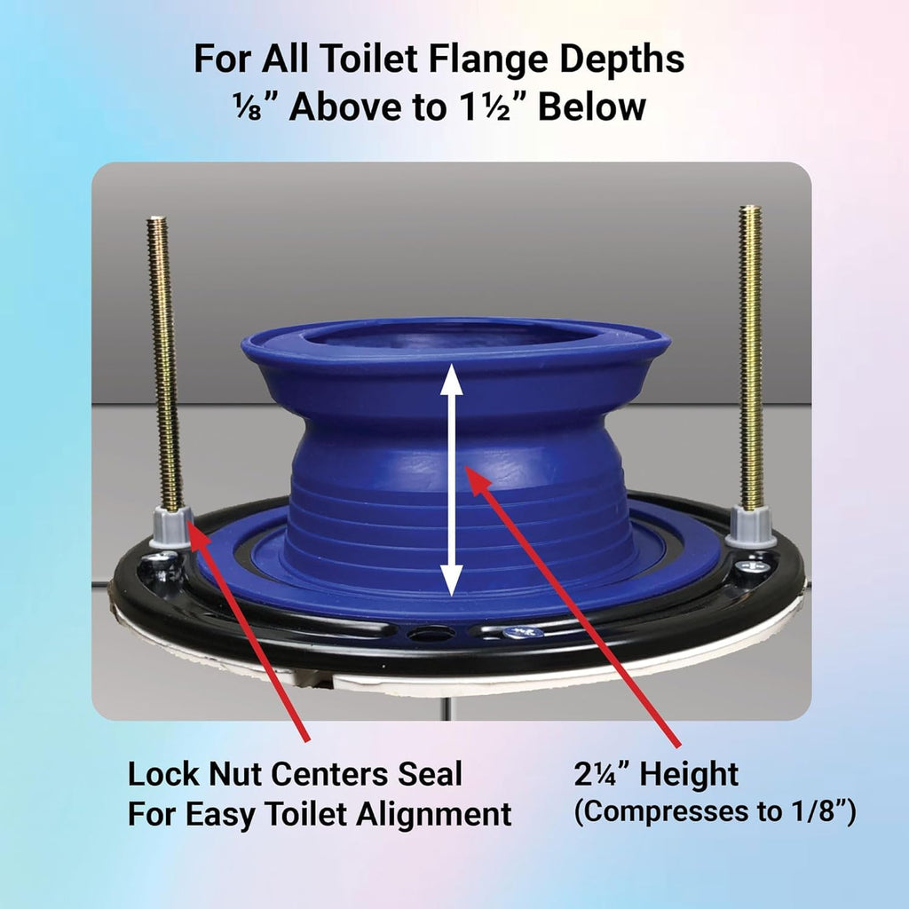 One N Done Toilet Flange Repair Kit - Toilet Kit For Low or Broken Toilet Flange. Toilet Wax Ring Replacement Kit W/Toilet Flange Extender Kit. No Wax Ring For Toilet Bowl Or Toilet Seal Required 10X