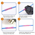 Heat Shrink Butt Connectors, 16-14 AWG 100Pcs Blue Waterproof Electrical Crimp Wire Splice for Marine, Cable, Wiring