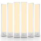 6 Pack Under Cabinet Lighting Wireless, 58 LED Rechargeable Battery Motion Sensor Light Indoor, Stick On Magnetic Closet Lights, Under Counter Lights for Kitchen, Stairs, Warm 14 in