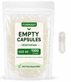 FUMMANY Size 00 Vegan Empty Pill Capsules -1000 Count Clear Veggie Vegetarian Capsule Filling Vitamin Powders for DIY Supplements