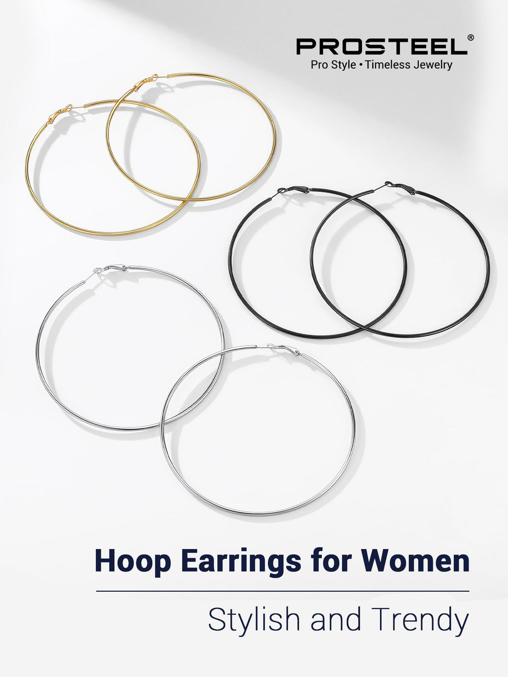 18K Gold Plated Hoop Earrings for Women Statement Jewelry Circle Round Earrings