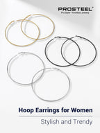 18K Gold Plated Hoop Earrings for Women Statement Jewelry Circle Round Earrings