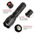 JARDLITE LED Emergency Handheld Flashlight with Adjustable Focus, Water Resistant, 5 Modes, Best Tactical Flashlight for Emergency, Camping and Fishing, 2 Pack