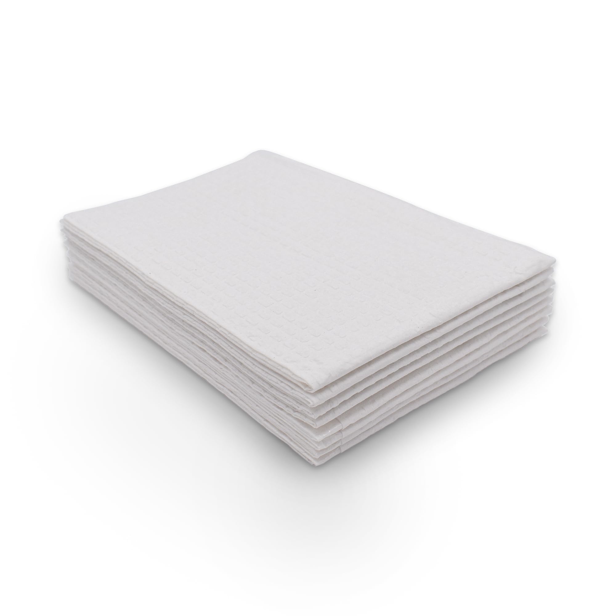 TIDI 1051 Avalon Dental Bib, White, 3 Layers, 13” W x 18” L (Pack of 500) ― Disposable Dental Bibs ― Embossed ― 2-Ply Tissue ― Poly Back to Help Prevent Leak-Through ― Nail Towels ― Tattoo Bibs