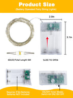 4 Pack 60 LED Fairy Lights Battery Operated with Timer, 20FT Waterproof String Lights Indoor Outdoor, Cuttable Battery Light for Home Bedroom Wedding DIY Centerpiece Christmas Decorations (Warm White)