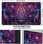 Playmat for MTG, with Free Storage Bags,Game Mat 24 x 14 inches, TCG and Board Game Mat for Cards,Mousepad Desk Mats (with Zones,Magic Mat 14)