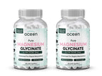 Organics Ocean Pure Magnesium Glycinate with Zinc - Maximum Strength Chelated Magnesium Supplement for Women and Men for Muscle Cramps and Sleep Support - 2 Bottles