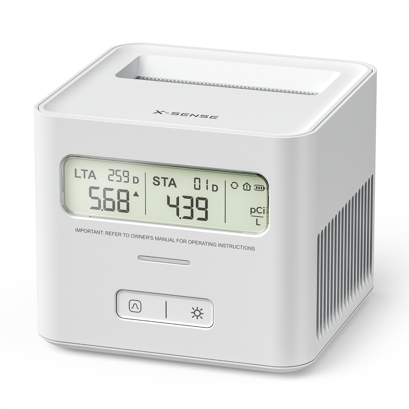 X-Sense Radon Detector for Basement, Zero Lab Fees, XR0A-SR, White
